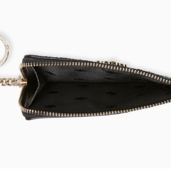 🆕KATE SPADE ♠️ - NWT - BLACK SPARKLE GLITTER CARD HOLDER WALLET KEYCHAIN / FOB - Picture 9 of 11